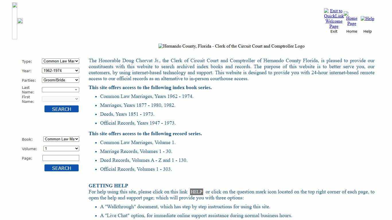 QuickLink - Hernando County, Florida - Clerk of the Circuit Court and Comptroller